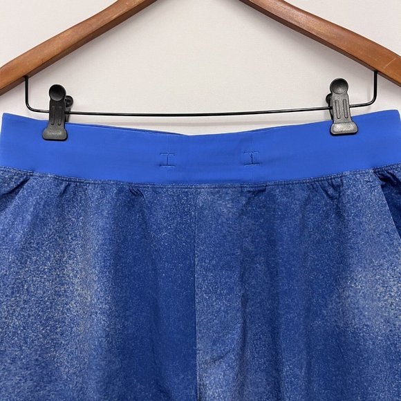 Lululemon Mens T.H.E. Linerless 9.5" Shorts Blue Specks Splatter Drawstring Sz M - Picture 6 of 10